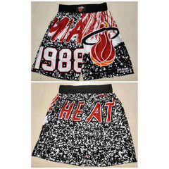 Men's Miami Heat Black Mitchell&Ness Shorts (Run Small)