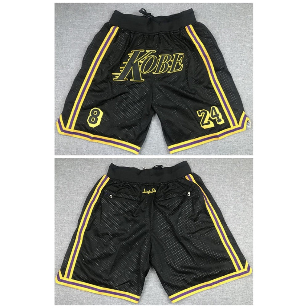 Men's Los Angeles Lakers Black 'Kobe' Shorts (Run Small)