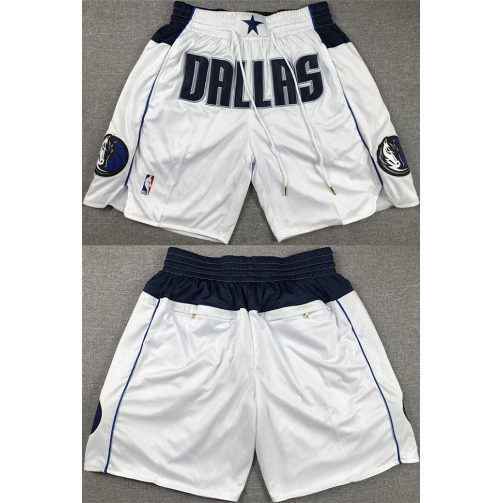 Men's Dallas Mavericks White Shorts (Run Small)