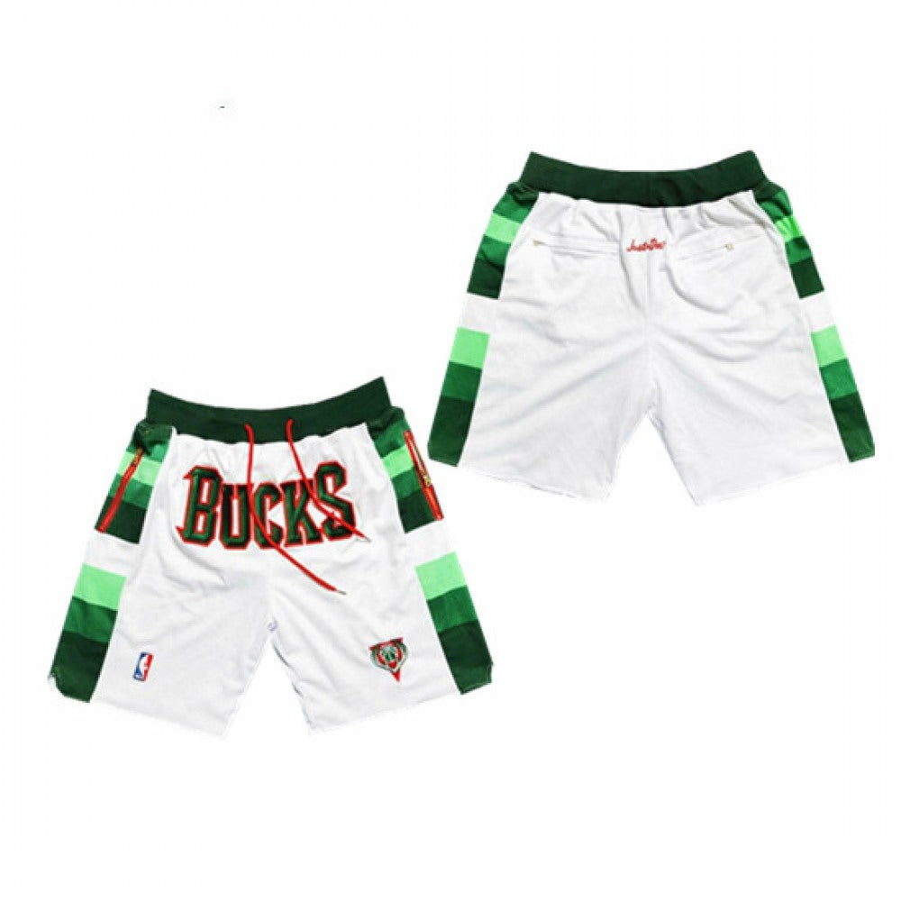 Men's Milwaukee Bucks White Shorts (Run Small)