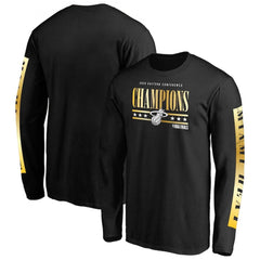 Men's Miami Heat 2020 Black Eastern Conference Champions Game Lead Long Sleeve T-Shirt