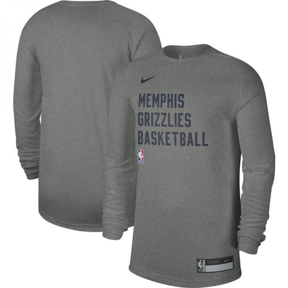 Men's Memphis Grizzlies Heather Gray 2023/24 Legend On-Court Practice Long Sleeve T-Shirt