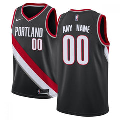 Men's Portland Trail Blazers Black Customized Stitched NBA Jersey