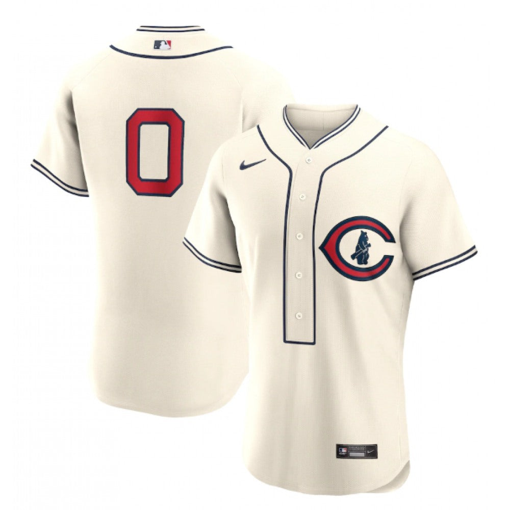 Men's Chicago Cubs #0 Marcus Stroman 2022 Cream Field of Dreams Stitched Baseball Jersey