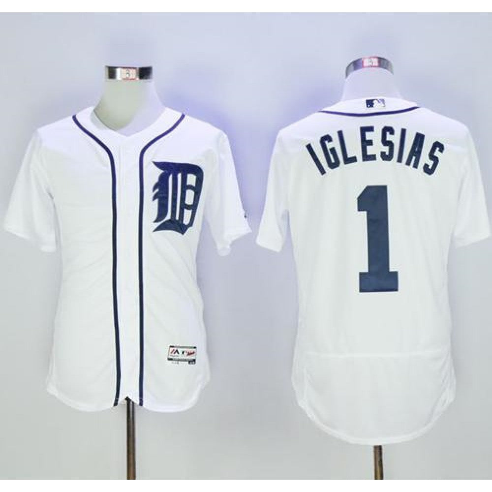 Tigers #1 Jose iglesias White Flexbase Authentic Collection Stitched MLB Jersey