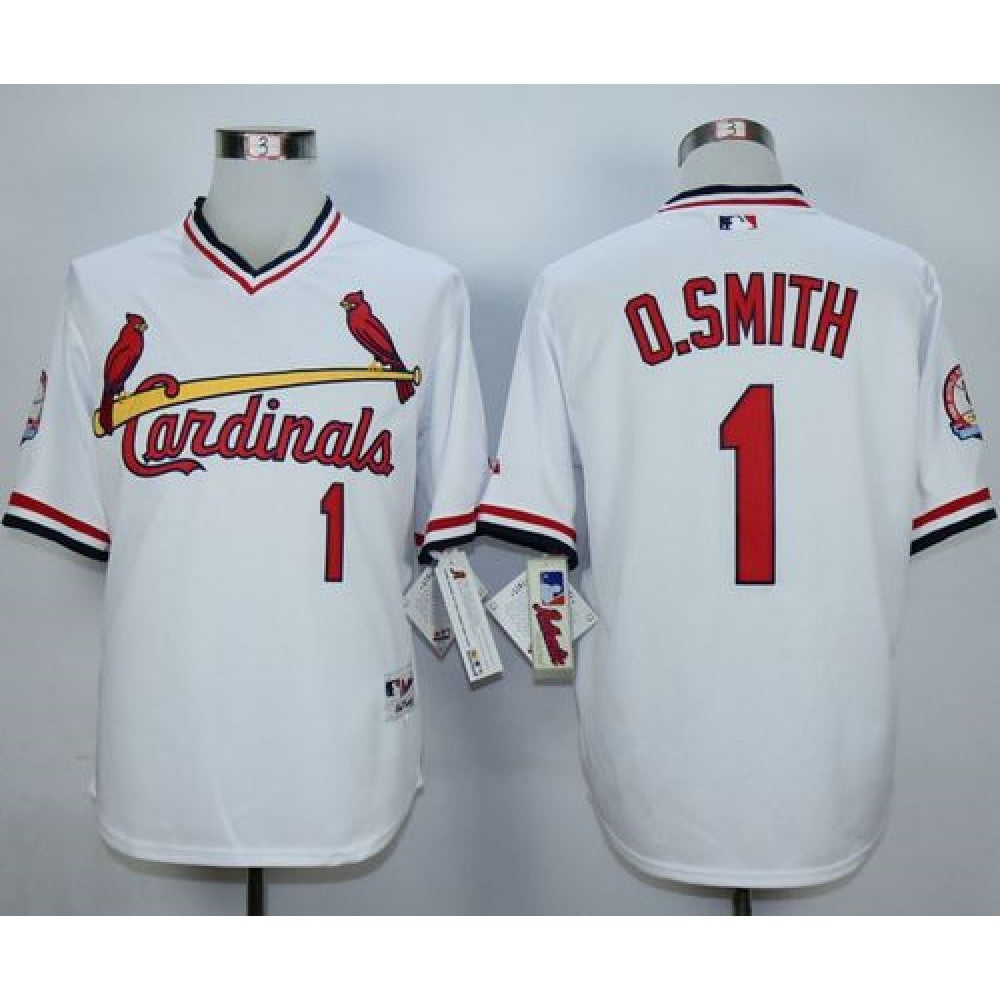 Cardinals #1 Ozzie Smith White 1982 Turn Back The Clock Stitched MLB Jersey