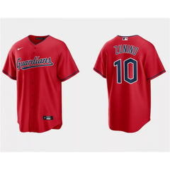 Men's Cleveland Guardians #10 Mike ZuNino Red Cool Base Stitched Jersey