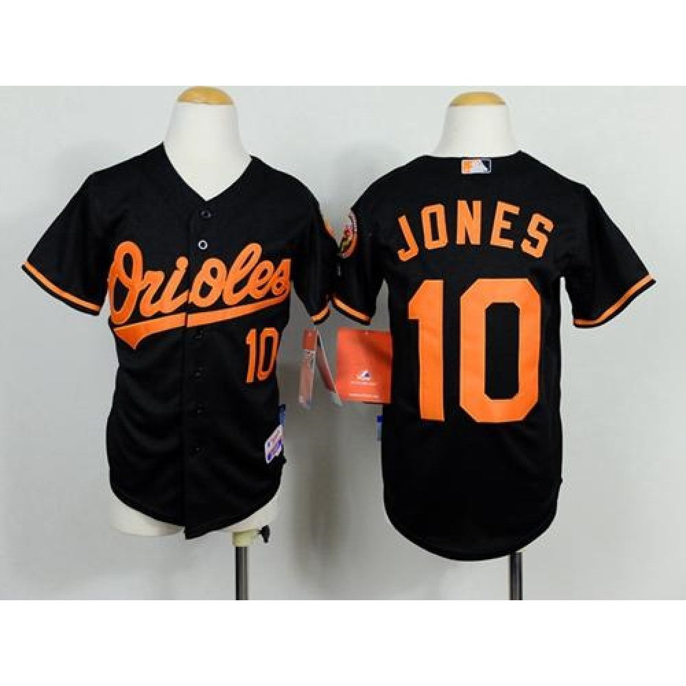 Orioles #10 Adam Jones Black Cool Base Stitched Youth MLB Jersey