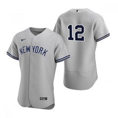 Men's New York Yankees #12 isiah Kiner-Falefa Grey Flex Base Stitched Jersey