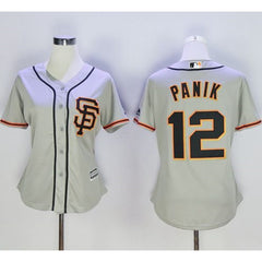 Giants #12 Joe Panik Grey Road 2 Women's Stitched MLB Jersey