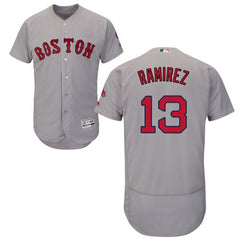 Red Sox #13 Hanley Ramirez Grey Flexbase Authentic Collection Stitched MLB Jersey