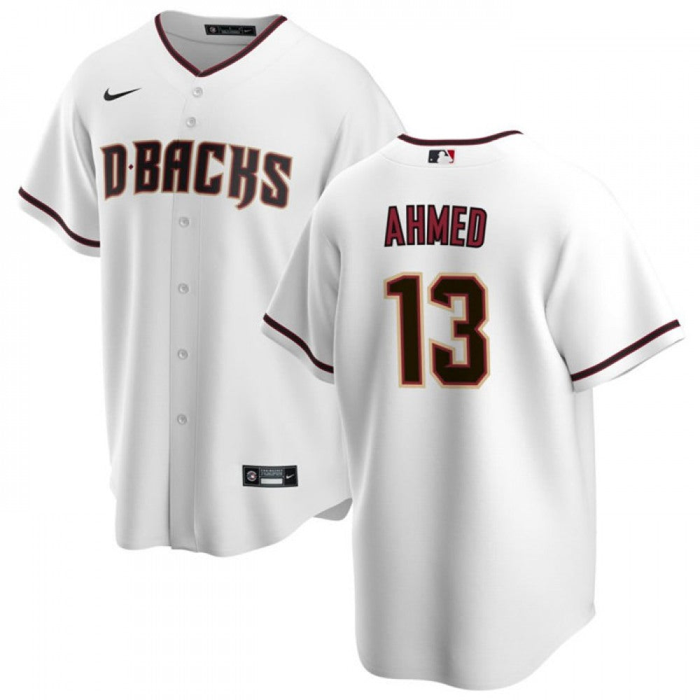 Men's Arizona Diamondbacks #13 Nick Ahmed White Cool Base Stitched Baseball Jersey