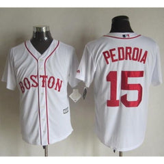 Red sox #15 Dustin Pedroia White Alternate Home New Cool Base Stitched MLB Jersey
