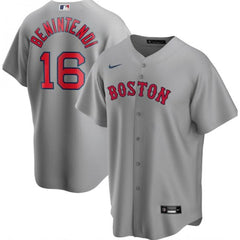 Men's Boston Red Sox #16 Andrew Benintendi Grey Cool Base Stitched Jersey