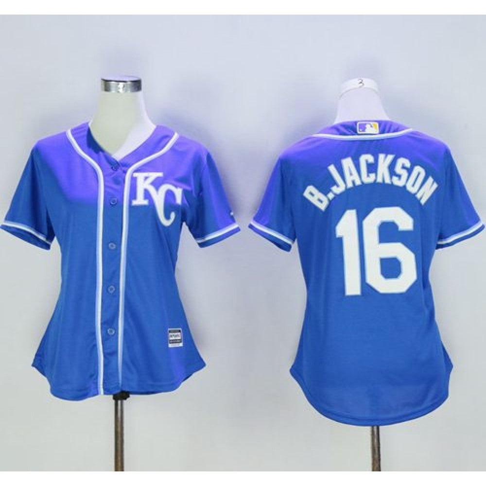 Royals #16 Bo Jackson Blue Women's Alternate 2 Stitched MLB Jersey