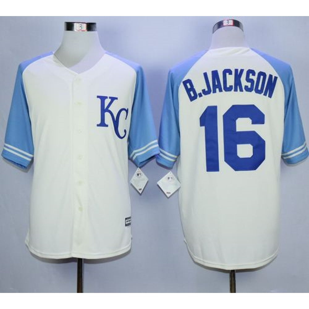Royals #16 Bo Jackson Cream Exclusive Vintage Stitched MLB Jersey