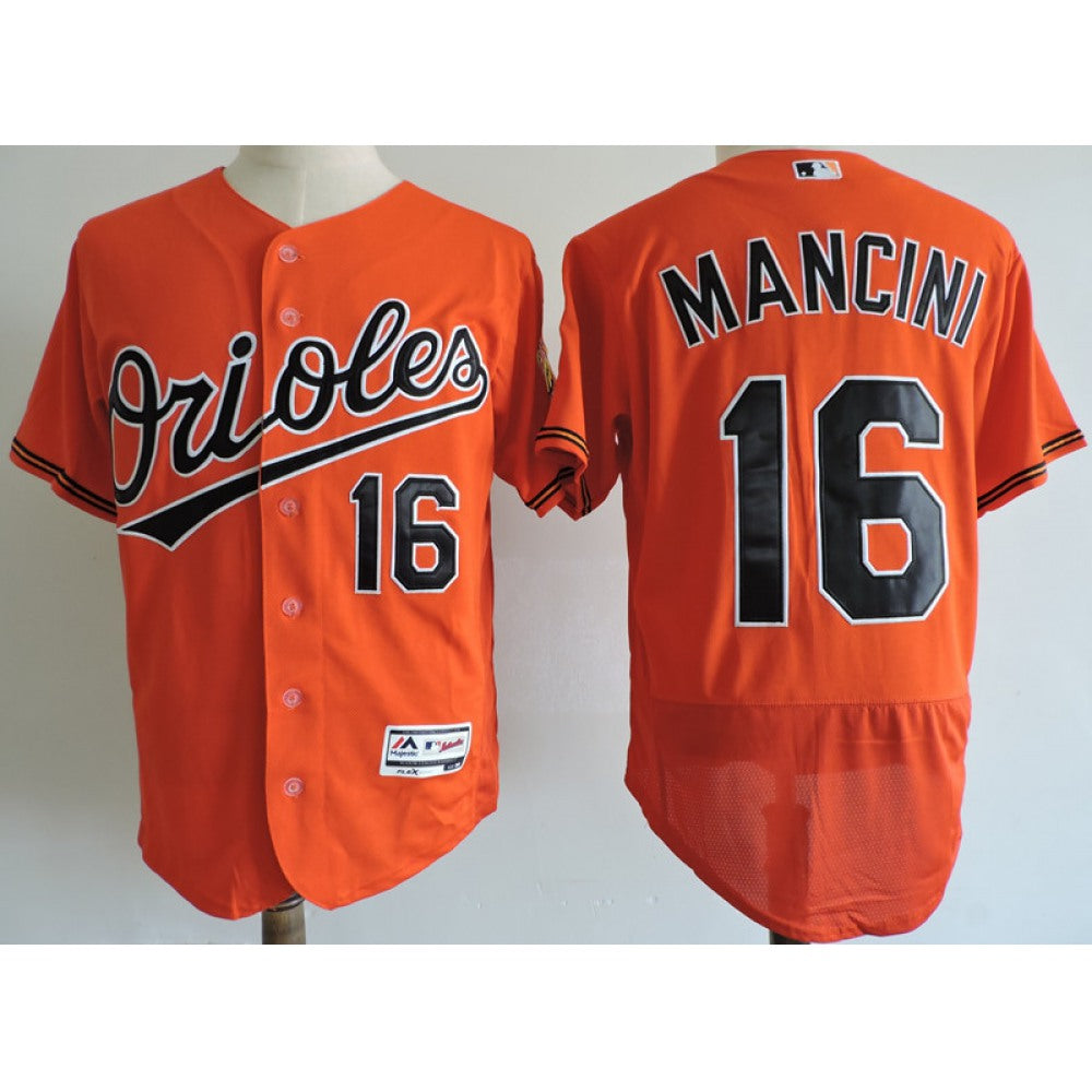 Men's Baltimore Orioles #16 Trey ManciNinorange Elite Stitched MLB Jersey