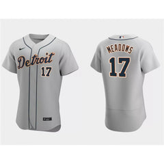 Men's Detroit Tigers #17 Austin Meadows Grey Flex Base Stitched Jersey