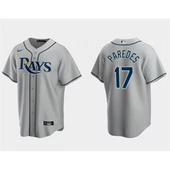 Men's Tampa Bay Rays #17 isaac Paredes Gray Cool Base Stitched Baseball Jersey