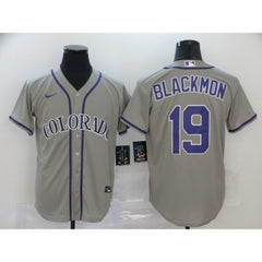 Men's Colorado Rockies #19 Charlie Blackmon Grey Cool Base Stitched MLB Jersey