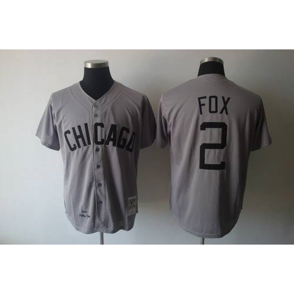 Mitchell and Ness 1960 Chicago White Sox #2 Nellie Fox Grey Throwback Stitched MLB Jerseys