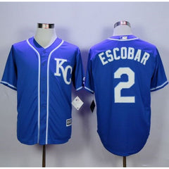 Royals #2 Alcides Escobar Blue Alternate 2 New Cool Base Stitched MLB Jersey