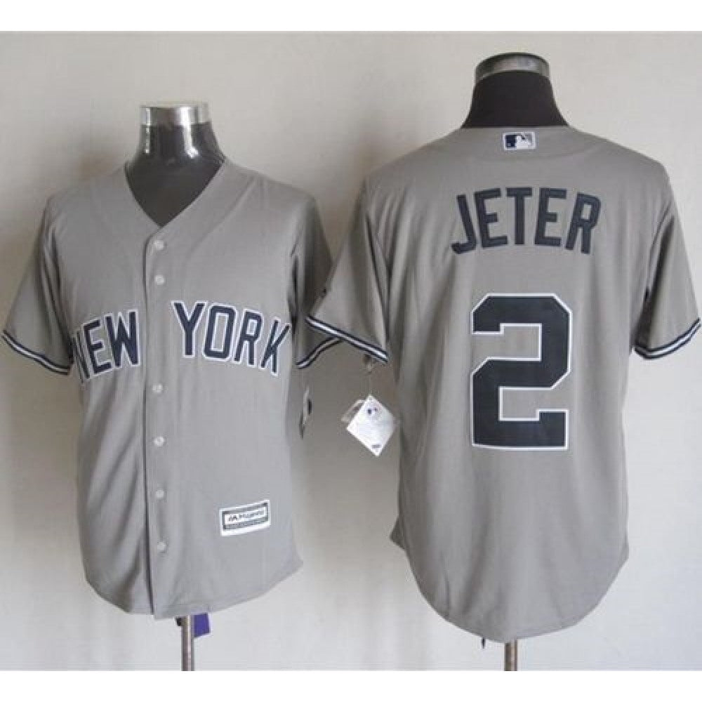Yankees #2 Derek Jeter Grey New Cool Base Stitched MLB Jersey
