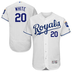 Royals #20 Frank White White Flexbase Authentic Collection Stitched MLB Jersey