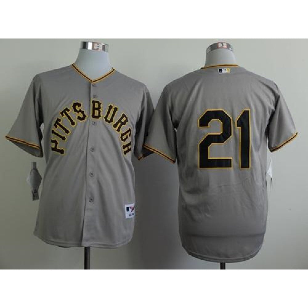 Pirates #21 Roberto Clemente Grey 1953 Turn Back The Clock Stitched MLB Jersey