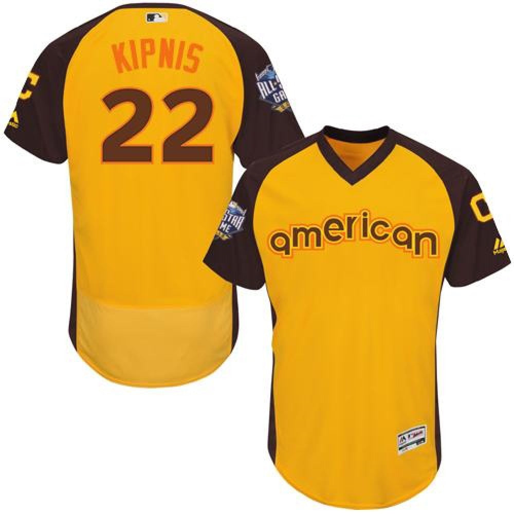 indians #22 Jason Kipnis Gold Flexbase Authentic Collection 2016 All-Star American League Stitched MLB Jersey
