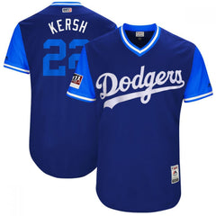 Men's Los Angeles Dodgers #22 Clayton Kershaw "Kersh" Majestic Royal/Light Blue 2018 Players' Weekend Authentic Stitched MLB Jersey
