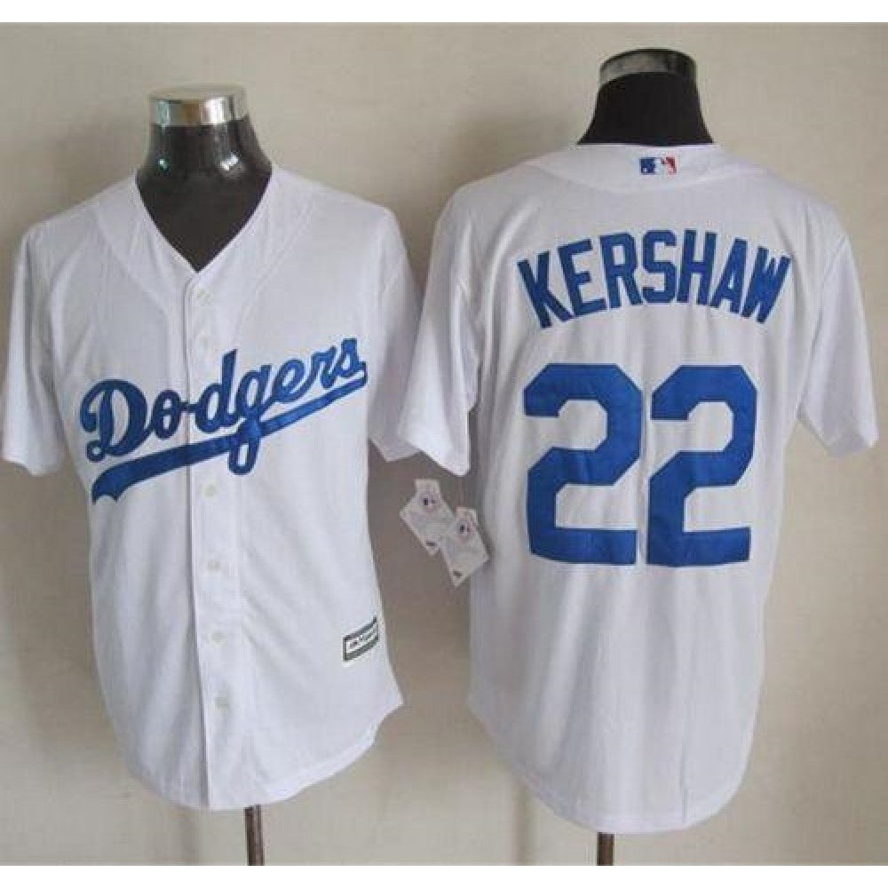 Dodgers #22 Clayton Kershaw White New Cool Base Stitched MLB Jersey