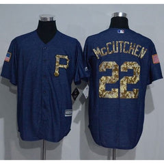 Pirates #22 Andrew McCutchen Denim Blue Salute to Service Stitched MLB Jersey