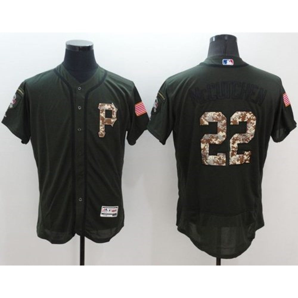 Pirates #22 Andrew McCutchen Green Flexbase Authentic Collection Salute to Service Stitched MLB Jersey