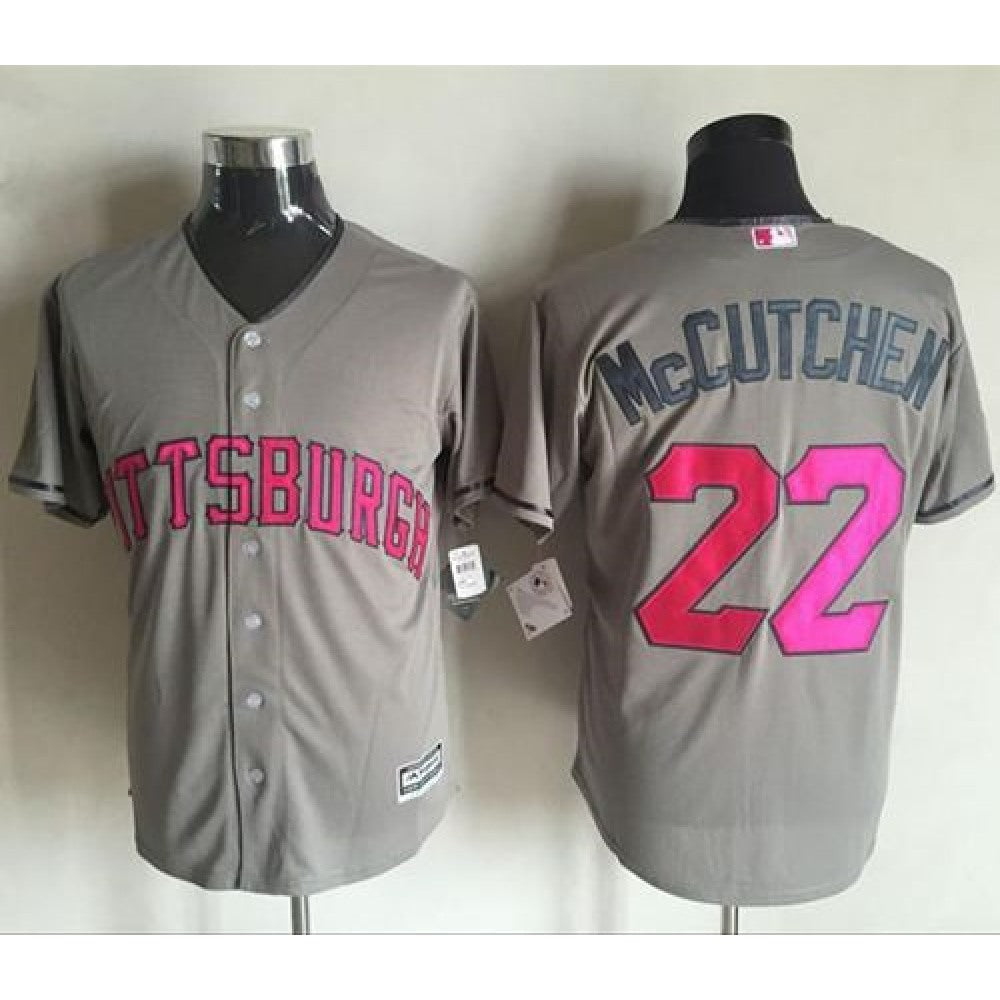 Pirates #22 Andrew McCutchen Grey New Cool Base 2016 Mother's Day Stitched MLB Jersey