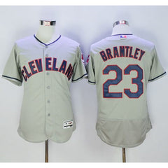 indians #23 Michael Brantley Grey Flexbase Authentic Collection Stitched MLB Jersey