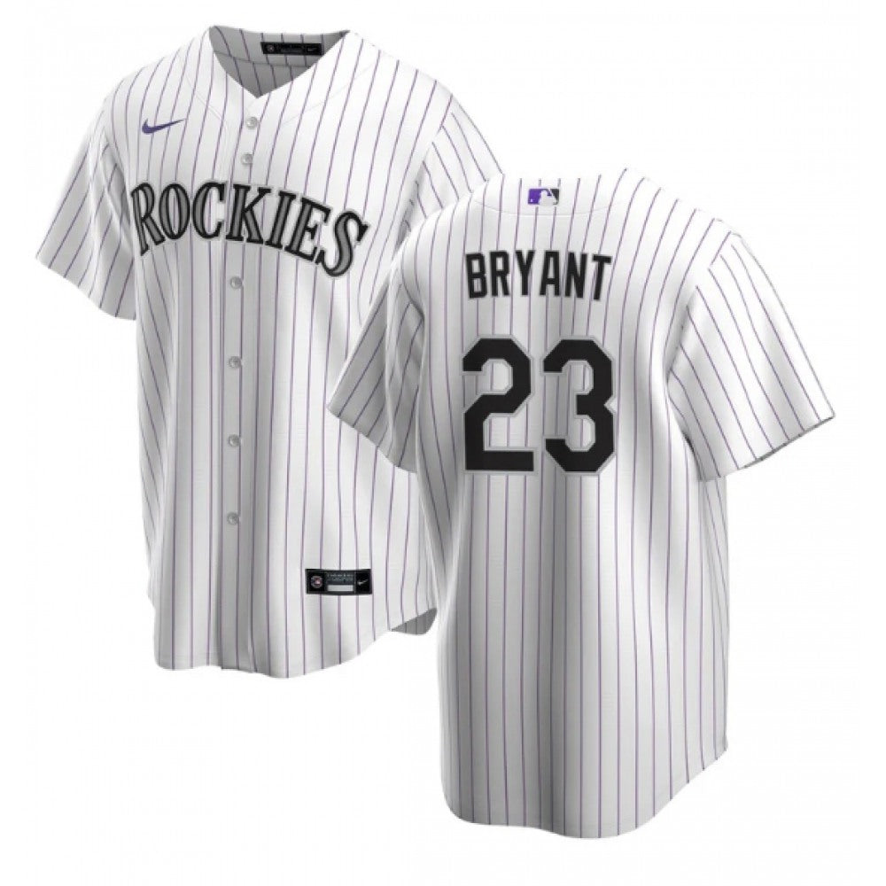 Men's Colorado Rockies #23 Kris Bryant White Stitched Baseball Jersey