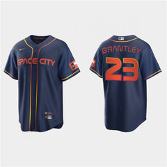 Men's Houston Astros #23 Michael Brantley 2022 Navy City Connect Cool Base Stitched Jersey