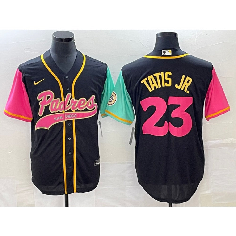 Men's San Diego Padres #23 Fernando Tatis Jr. Black Cool Base Stitched Baseball Jersey