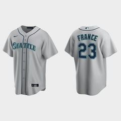 Men's Seattle Mariners #23 Ty France Gray Cool Base Stitched jersey