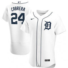 Men's Detroit Tigers #24 Miguel Cabrera White Flex Base Stitched Jersey