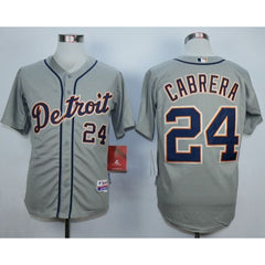 Tigers #24 Miguel Cabrera Grey Stitched MLB Jersey
