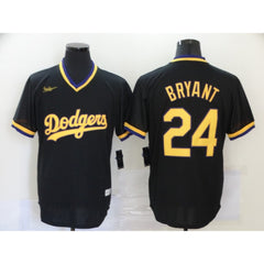 Men's Los Angeles Dodgers #24 Kobe Bryant Black KB Patch Cool Base Stitched Jersey