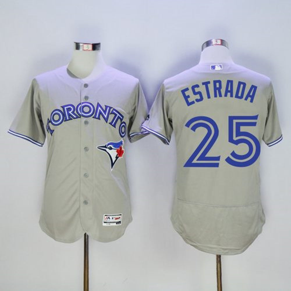 Blue Jays #25 Marco Estrada Grey Flexbase Authentic Collection Stitched MLB Jersey