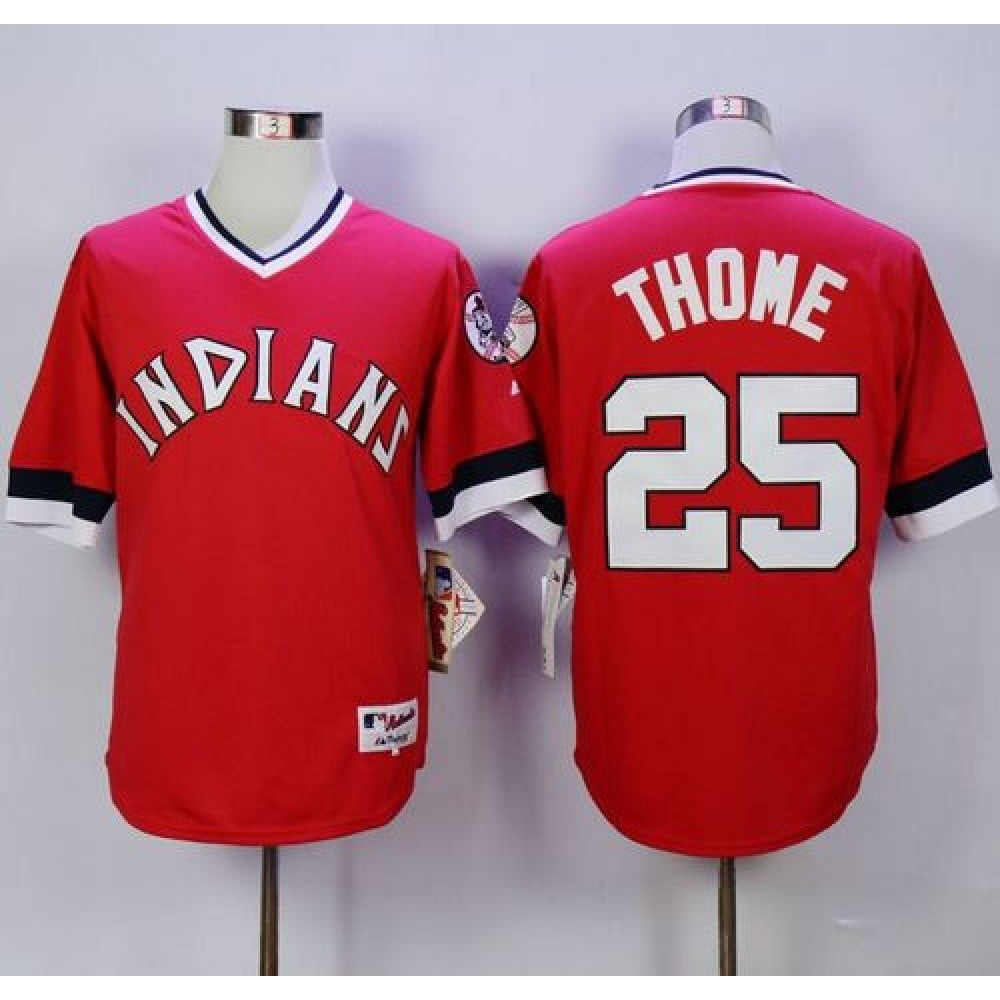 indians #25 Jim Thome Red 1978 Turn Back The Clock Stitched MLB Jersey