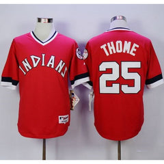 indians #25 Jim Thome Red 1978 Turn Back The Clock Stitched MLB Jersey
