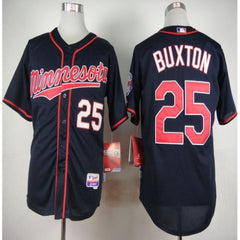 Twins #25 Byron Buxton Navy Blue Alternate Road Cool Base Stitched MLB Jersey