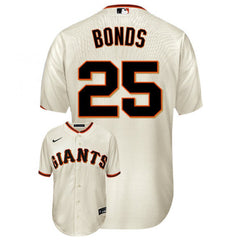 Men's San Francisco Giants #25 Barry Bonds Cream Cool Base Stitched Jersey