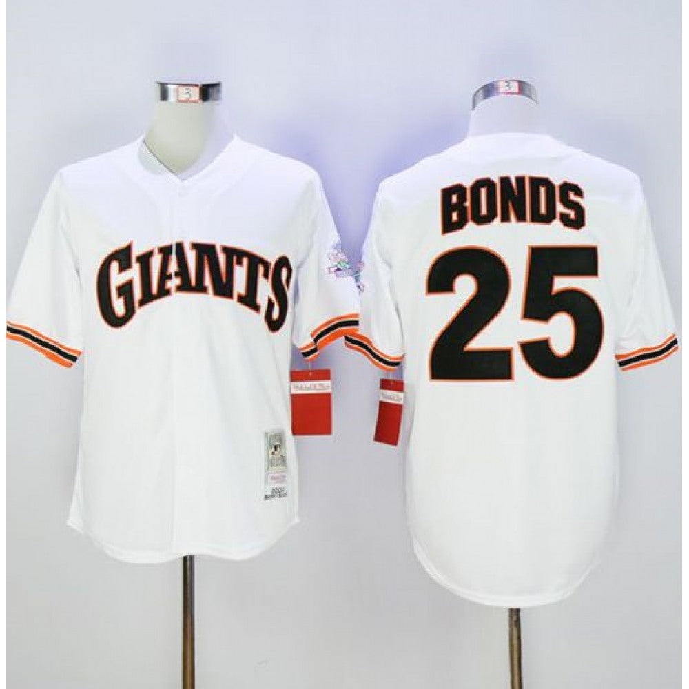 Mitchell And Ness 1989 Giants #25 Barry Bonds White Throwback Stitched MLB Jersey