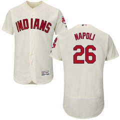 indians #26 Mike Napoli Cream Flexbase Authentic Collection Stitched MLB Jersey